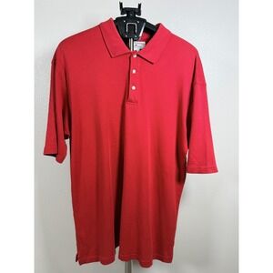 Boca Classics Polo Shirt Mens 2XL Red Cotton Side Slit Golf Tennis Performance